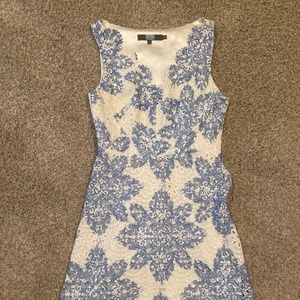 EVA FRANCO Blue and White Eyelet Dress